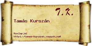 Tamás Kurszán névjegykártya